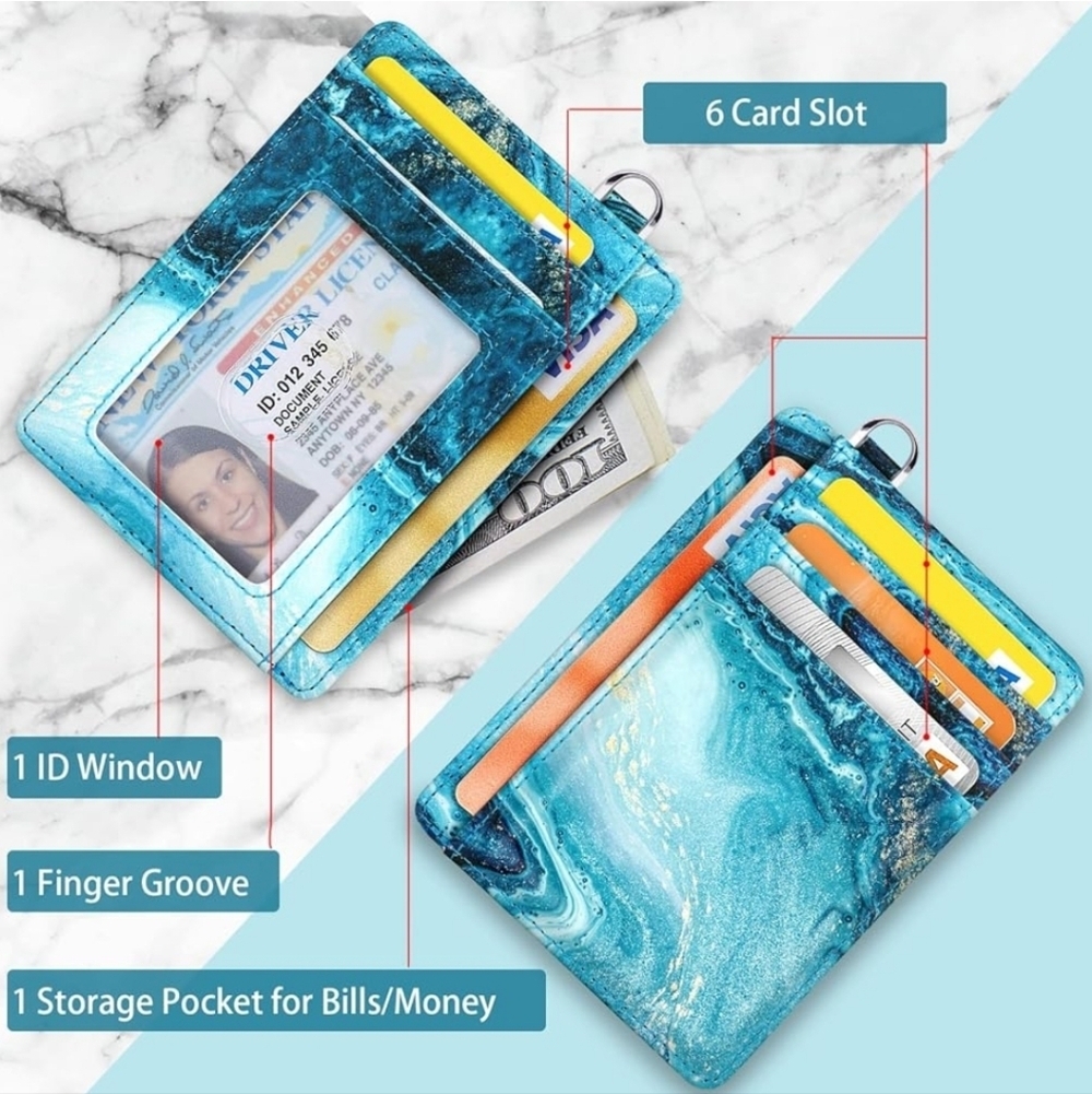 Blue Marble Card Holder Wallet